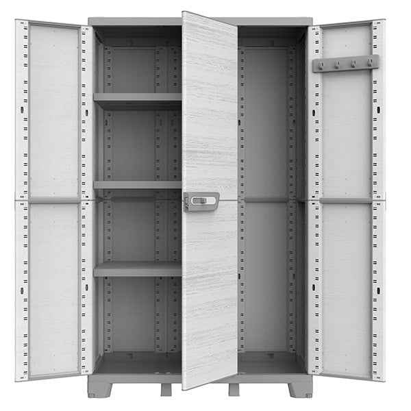 Armadio CAB102A sequoia - 3 ante - 102 x 39 x 172 cm - plastica - grigio - Terry