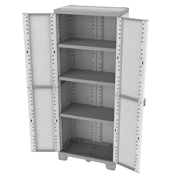 Armadio CAB2680 sequoia - 2 ante - 68 x 39 x 172 cm - plastica - grigio - Terry