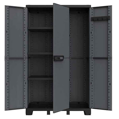 Armadio CAB102A ardesia - 3 ante - 102 x 39 x 172 cm - plastica - nero - Terry