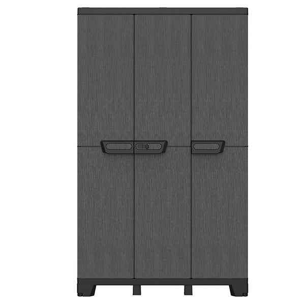 Armadio CAB102A ardesia - 3 ante - 102 x 39 x 172 cm - plastica - nero - Terry