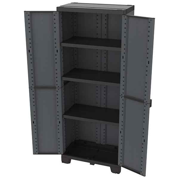 Armadio CAB2680 ardesia - 2 ante - 68 x 39 x 172 cm - plastica - nero - Terry