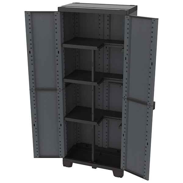 Armadio CAB2680 ardesia - 2 ante - 68 x 39 x 172 cm - plastica - nero - Terry