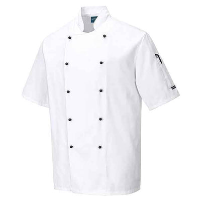 Giacca cuoco Kent - maniche corte - taglia XL - bianco - Portwest