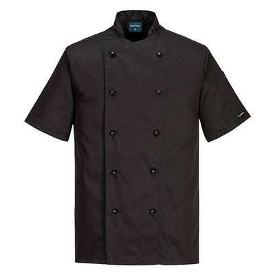 Giacca cuoco Kent - maniche corte - taglia L - nero - Portwest