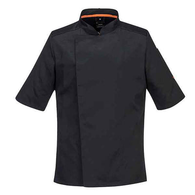 Giacca cuoco MeshAir Pro - maniche corte - taglia L - nero - Portwest