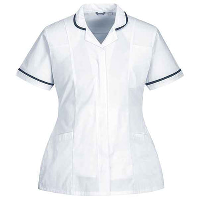 Camice da donna - maniche corte - elasticizzato - taglia L - bianco - Portwest