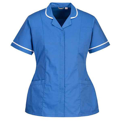 Camice da donna - maniche corte - elasticizzato - taglia XL - azzurro - Portwest