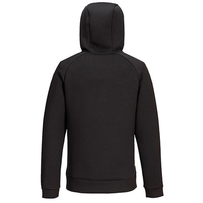 Felpa DX467 a mezza zip - con cappuccio - taglia L - nero - Portwest