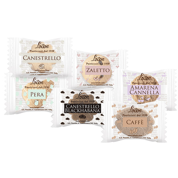 Biscotti al burro assortiti - 6 gusti - 1250 gr - Loison - conf. 200 biscotti