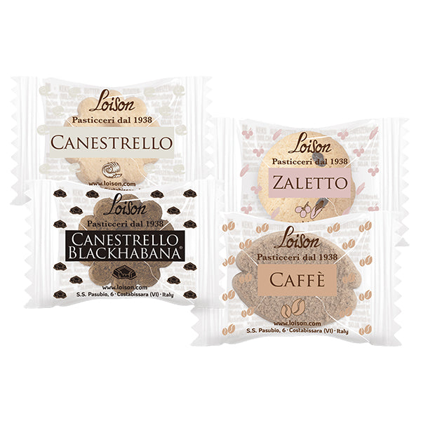 Biscotti al burro assortiti - 4 gusti classici - 1250 gr - Loison - conf. 200 biscotti.
