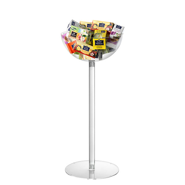 Espositore da terra con 1 semisfera contenitore - Ø 37,5 cm - altezza 90 cm - Tecnostyl