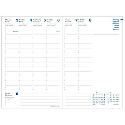 Agenda settimanale Presidente Eco Eunoia - 21 x 27 cm - grigio - Quo Vadis
