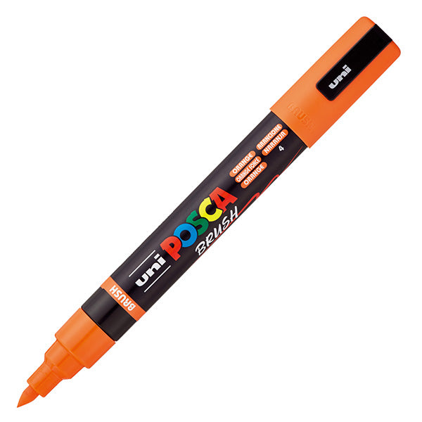 Marcatore a base d'acqua Uni Posca PC5MBR - punta brush 1.0 - 4.0mm - arancione  - Uni Mitsubishi