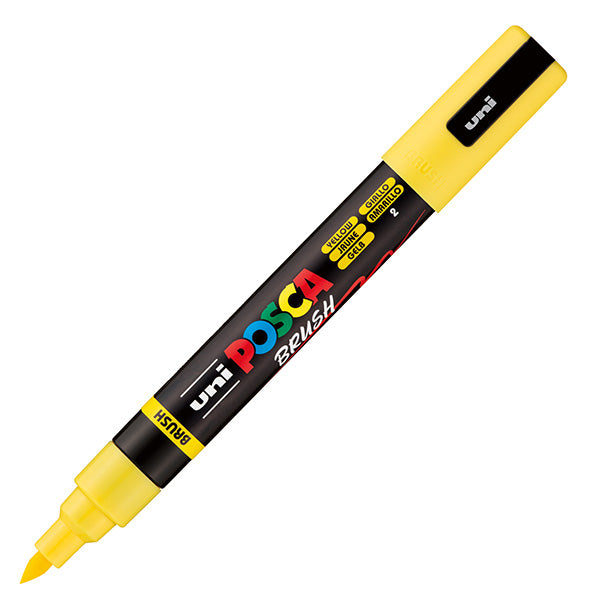 Marcatore a base d'acqua Uni Posca PC5MBR - punta brush 1.0 - 4.0mm - giallo  - Uni Mitsubishi