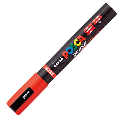 Marcatore a base d'acqua Uni Posca PC5MBR - punta brush 1.0 - 4.0mm - rosso - Uni Mitsubishi