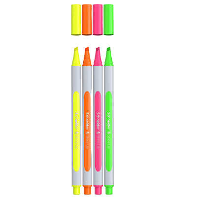 Evidenziatore Shine-Up - punta a scalpello  - colori assortiti - Schneider - conf. 4 pezzi
