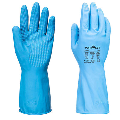 Guanti per alimenti protezione chimica B - L - lattice - leggeri - azzurro - Portwest - conf. 12 pezzi