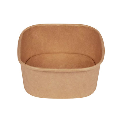 Bowl quadrata - 600ml - 13 x 13 cm - avana - Signor Bio - conf. 50 pezzi