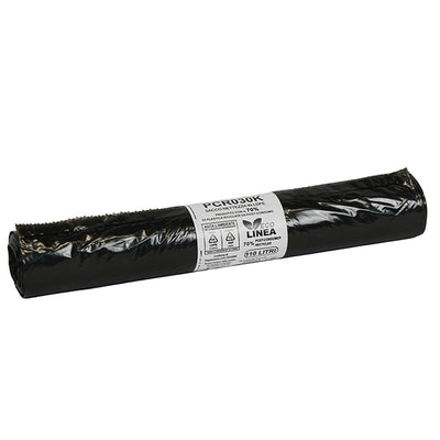 Sacco rifiuti - PCR - 72 x 110 cm - 110 L - 30 gr - nero -Bio Extrusion - conf. 10 pezzi
