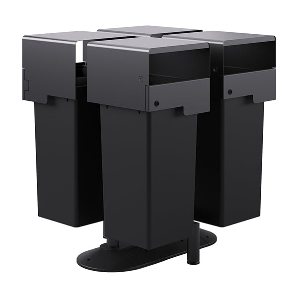 Portarifiuti MODULA - da terra - coperto - con contenitore - quadruplo - 90 x 90 x 107,5 cm - 73+73+73+73 L - antracite - Stilcasa