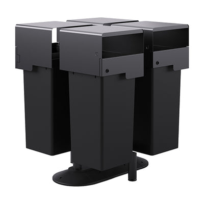 Portarifiuti MODULA - da terra - coperto - con contenitore - quadruplo - 90 x 90 x 107,5 cm - 73+73+73+73 L - antracite - Stilcasa
