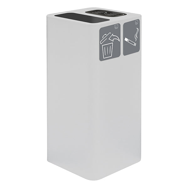Posacenere e gettacarte - 38,3 x 38,3 x 82,5 cm - 100 L - bianco - Stilcasa
