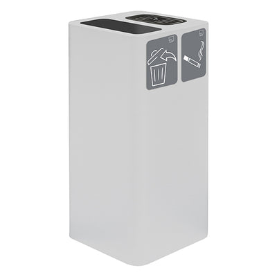 Posacenere e gettacarte - 38,3 x 38,3 x 82,5 cm - 100 L - bianco - Stilcasa