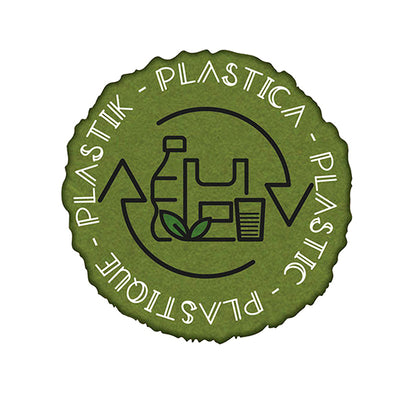 Etichetta in vinile raccolta differenziata Stik - plastica - autoadesiva - 10,5 x 10,5 cm - PVC - verde - Medial International