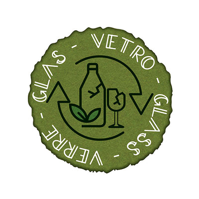 Etichetta in vinile raccolta differenziata Stik - vetro - autoadesiva - 10,5 x 10,5 cm - PVC - verde - Medial International