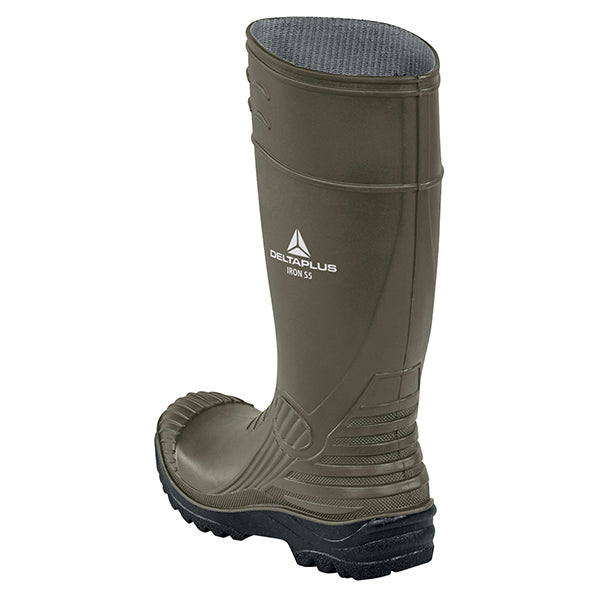Stivali di sicurezza Iron S5 SRC - taglia 42 - PVC - kaki/nero - Deltaplus