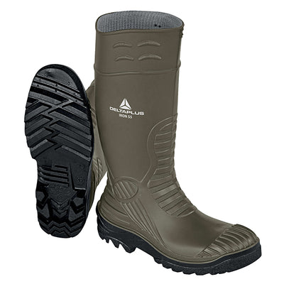 Stivali di sicurezza Iron S5 SRC - taglia 47 - PVC - kaki/nero - Deltaplus