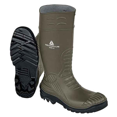 Stivali di sicurezza Iron S5 SRC - taglia 48 - PVC - kaki/nero - Deltaplus