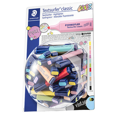 Evidenziatore Textsurfer® Pastel - punta a scalpello - tratto 1,0-5,0mm - colori assortiti - Staedtler - expo 100 pezzi