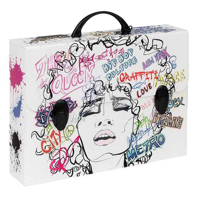 Valigetta polionda Grafitti - 27 x 37,5 cm - dorso 8 cm - fantasie assortite - Favorit