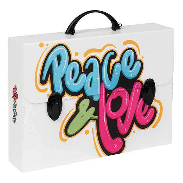 Valigetta polionda Grafitti - 27 x 37,5 cm - dorso 8 cm - fantasie assortite - Favorit