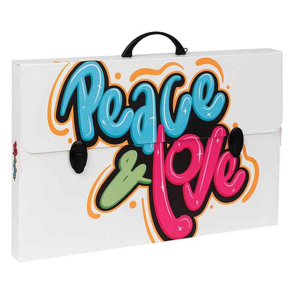 Valigetta polionda Grafitti - 36,5 x 56,5 cm - dorso 5,5 cm - fantasie assortite - Favorit