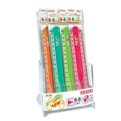 Righello Flexi - 15 cm - colori assortiti - Arda - expo 15 pezzi