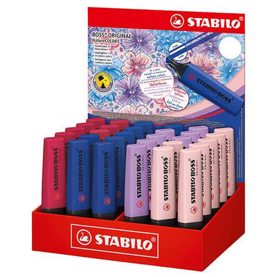 Evidenziatori Stabilo Boss Wildflowers - punta a scalpello - tratto 2 - 5 mm - colori assortiti - Stabilo - expo 30 pezzi