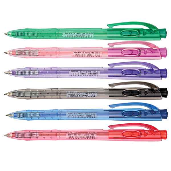 Penna a sfera Liner 308 - punta F - colori assortiti - Stabilo - expo 40 pezzi