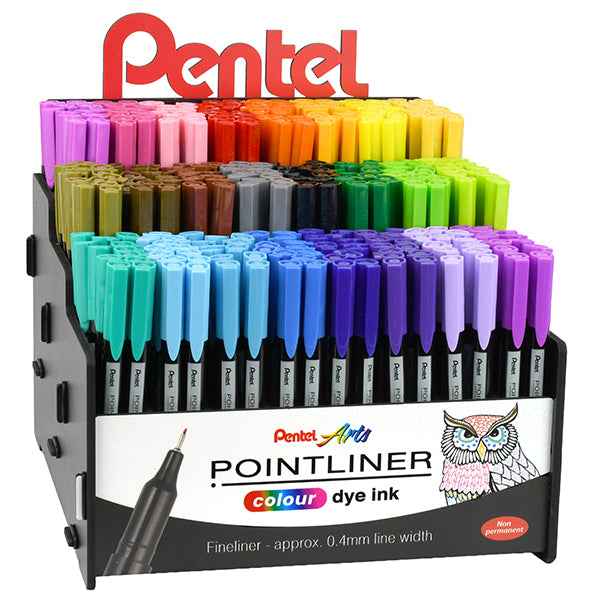 Pointliner Colour - tratto 0,4 mm - colori assortiti - Pentel - expo 288 pezzi
