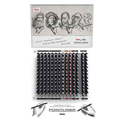 Pointliner - gradazioni e colori assortiti - Pentel - expo 168 pezzi