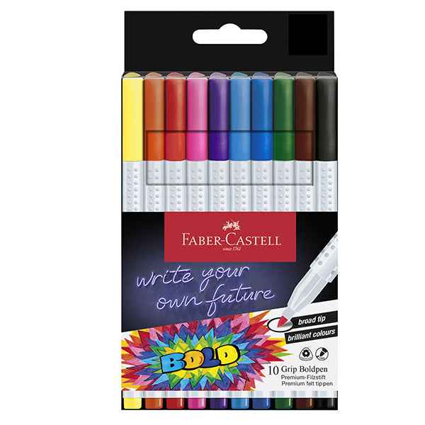 Grip Boldpen + Grip Finepen - colori assortiti - Faber-Castell - expo da 20 astucci