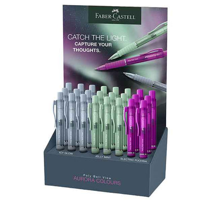 Penna a sfera Poly Ball view Aurora - fusto colori assortiti - Faber-Castell - expo da 24 pezzi