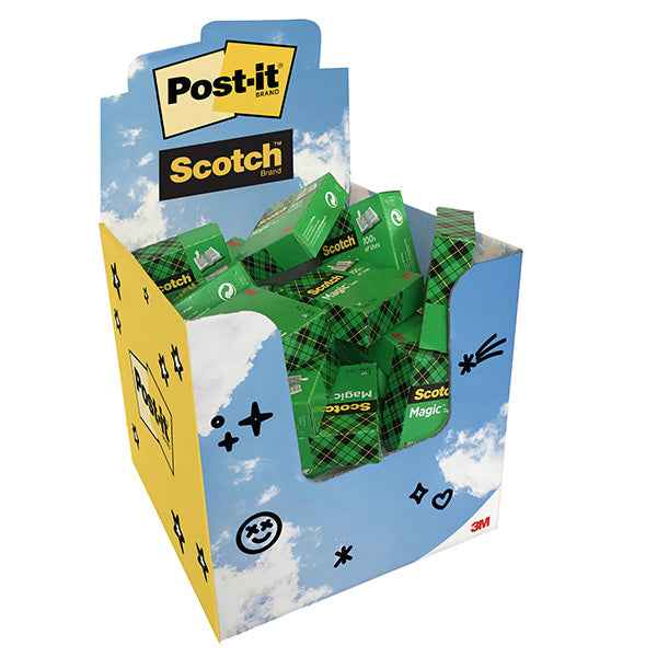 Nastro adesivo - 19 mm x 33 m - neutro - Scotch®Magic® - expo 32 pezzi