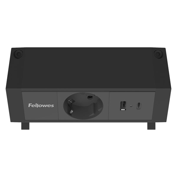 Power desk Type F - nero - Fellowes