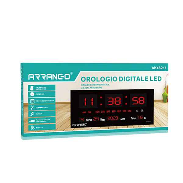 Orologio digitale - LED - 45,7 x 3,5 x 21,1 cm