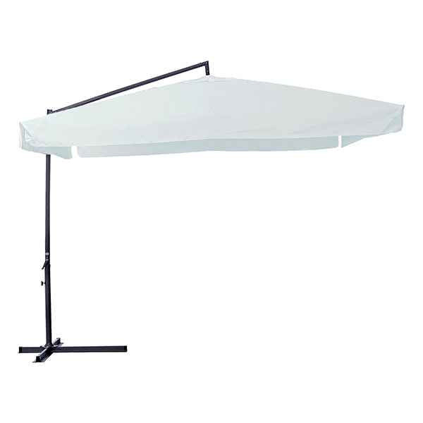 Ombrellone quadro - con braccio laterale - 3 x 3 m - bianco - Garden Friend