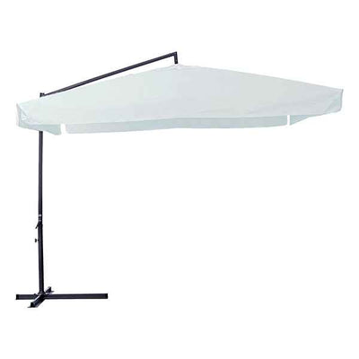 Ombrellone quadro - con braccio laterale - 3 x 3 m - bianco - Garden Friend