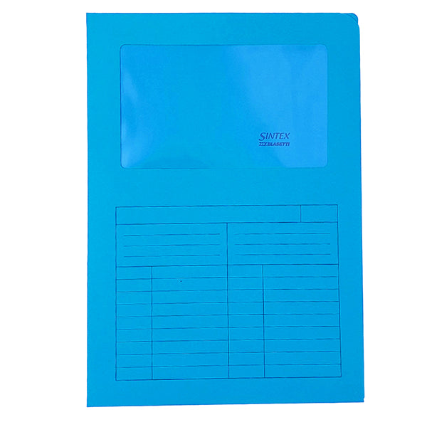 Cartellina a L con finestra Sintex - 120 gr- A4 - colori assortiti - Blasetti - SintexBox da 150 pezzi