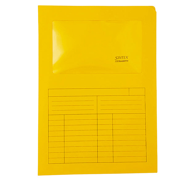 Cartellina a L con finestra Sintex - 120 gr- A4 - colori assortiti - Blasetti - SintexBox da 150 pezzi
